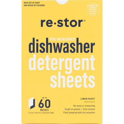Restor Dishwasher Detergent Sheets Lemon Burst 60 Pack