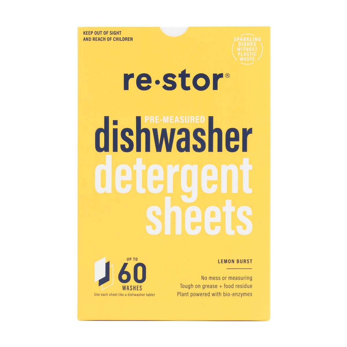 Restor Dishwasher Detergent Sheets Lemon Burst 60 Pack