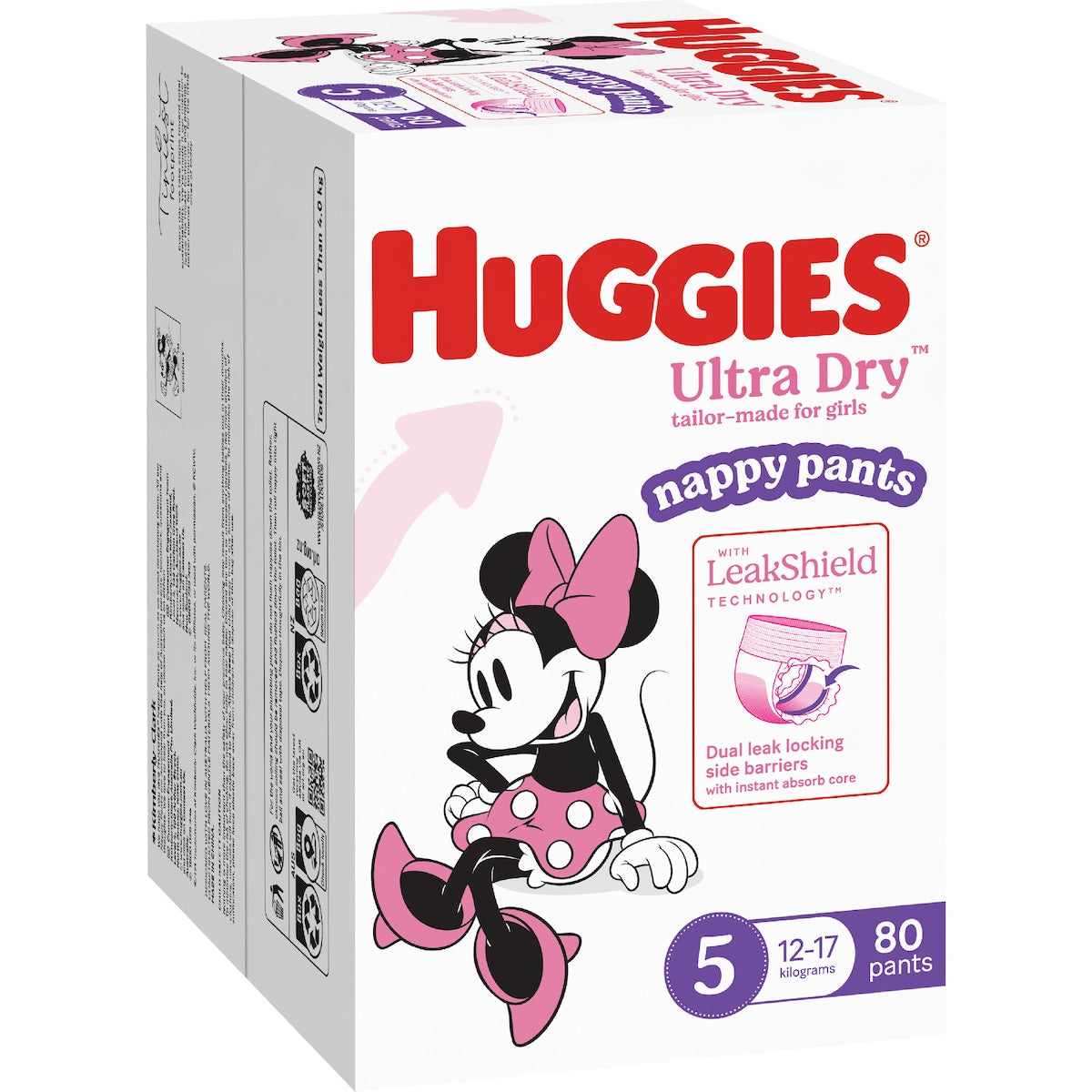 Huggies Ultra Dry Mega Nappy Pants For Girls Size 5 80 Pack