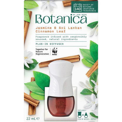 Botanica Plug In Diffuser Jasmine & Sri Lankan Cinnamon Leaf 22ml