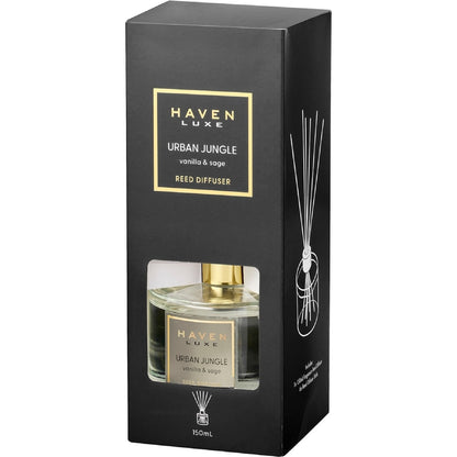 Haven Luxe Reed Diffuser Urban Jungle Vanilla & Sage 150ml