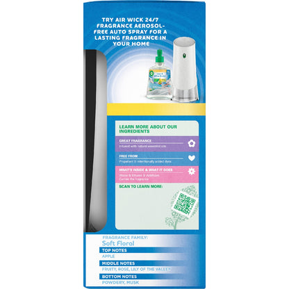Air Wick 2x Essential Oil Auto Freshener Linen & White Orchid 228ml