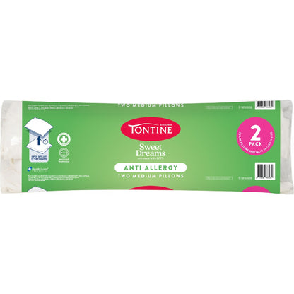 Tontine Sweet Dreams Medium Pillows Anti Allergy 2 Pack