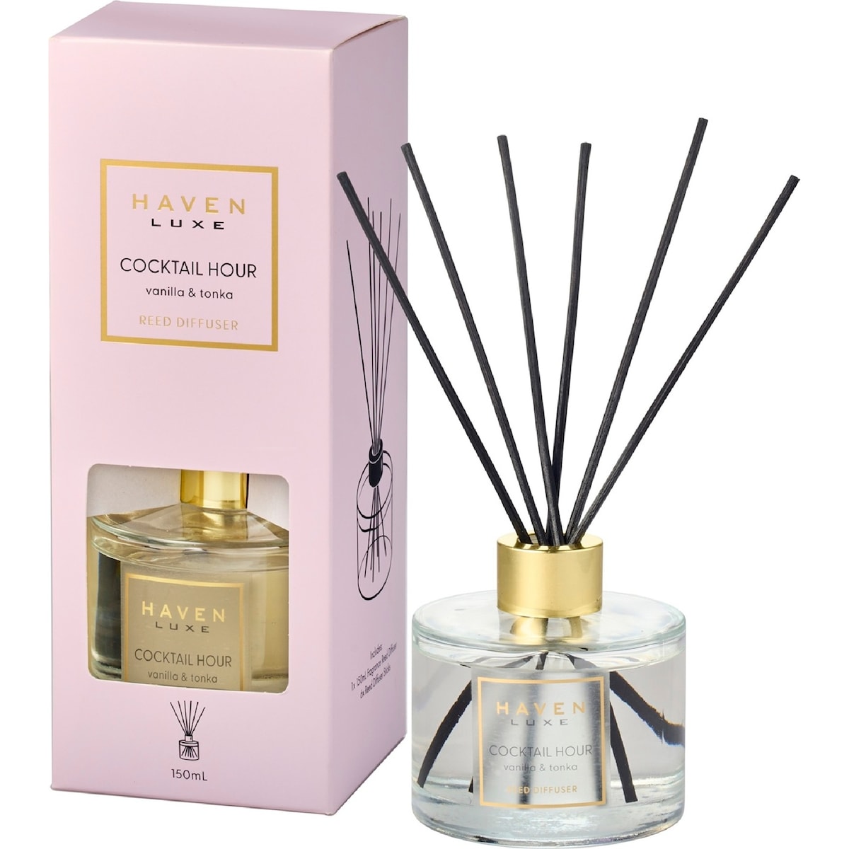 Haven Luxe Reed Diffuser Cocktail Hour Vanilla & Tonka 150ml