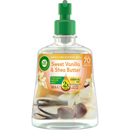 Air Wick 2x Essential Oil Freshener Auto Refill Vanilla & Shea 228ml