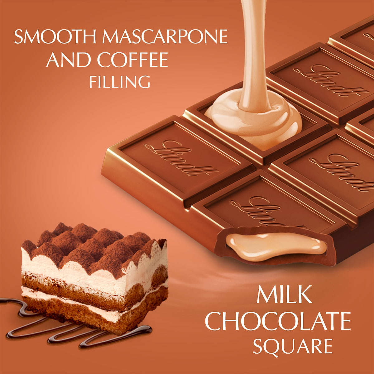 Lindt Lindor Tiramisu Chocolate Block 100g