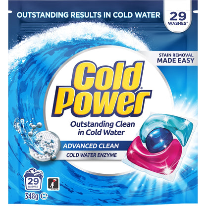 Cold Power Laundry Capsules Advanced Clean 29 Pack