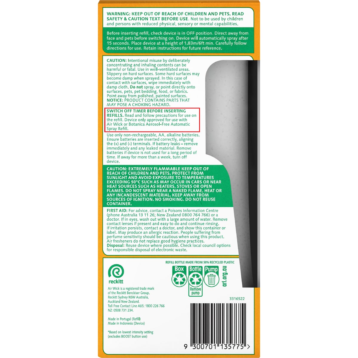 Air Wick 2x Essential Oil Auto Freshener Vanilla & Shea 228ml
