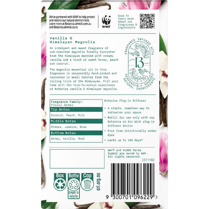 Botanica Plug In Diffuser Vanilla & Himalayan Magnolia 22ml
