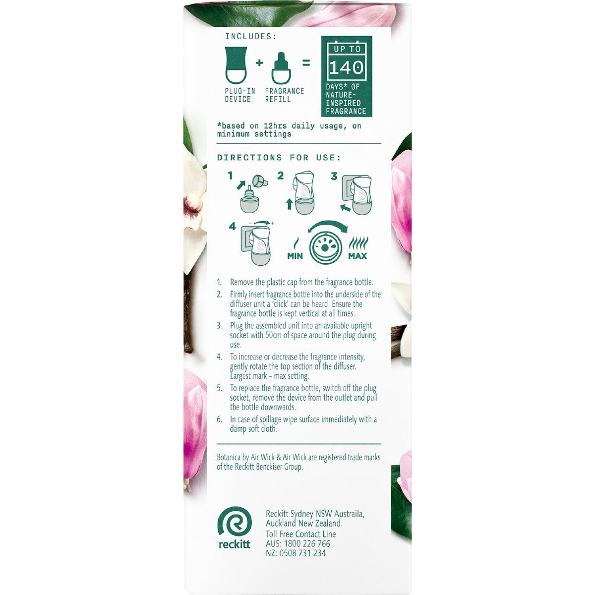 Botanica Plug In Diffuser Vanilla & Himalayan Magnolia 22ml