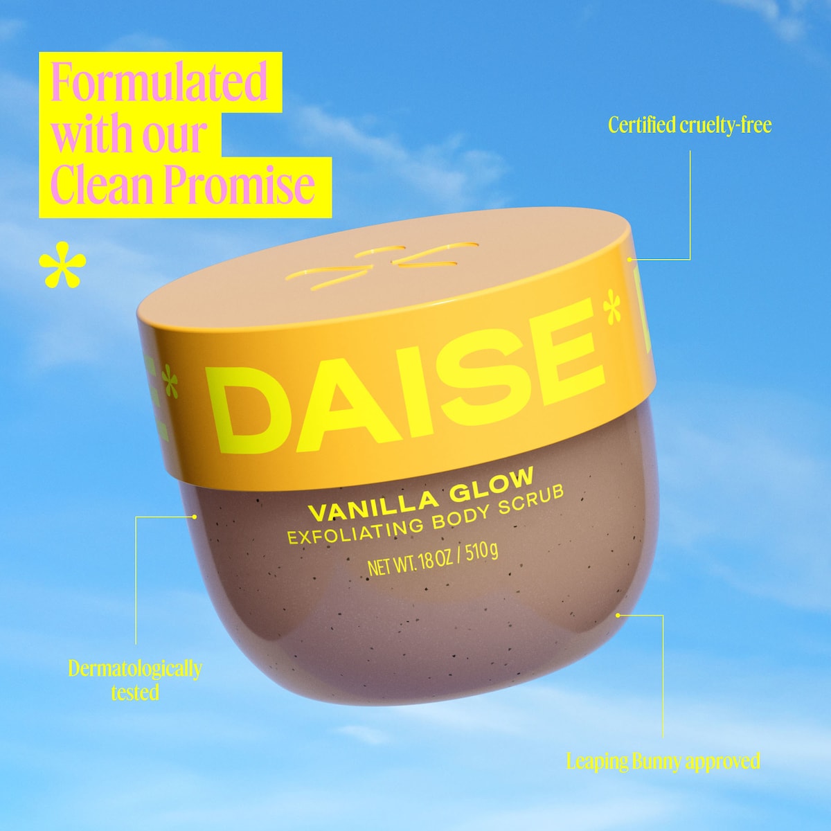 Daise Exfoliating Body Scrub Vanilla Glow 510g
