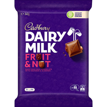 Cadbury Dairy Milk Large Fruit & Nut Chocolate Block 340g