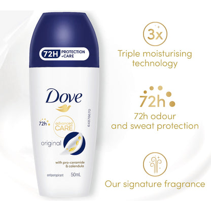 Dove Women Advanced 72hr Deodorant Roll On Original 50ml
