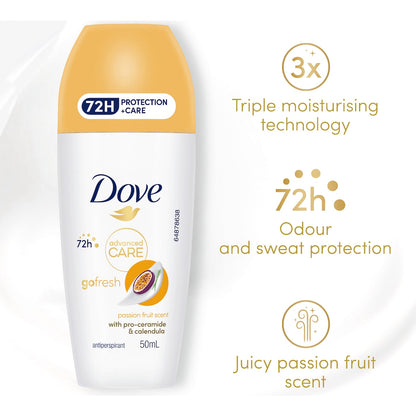 Dove Women Advanced 72hr Deodorant Roll On Passionfruit 50ml