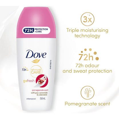 Dove Women Advanced 72hr Deodorant Roll On Pomegranate 50ml