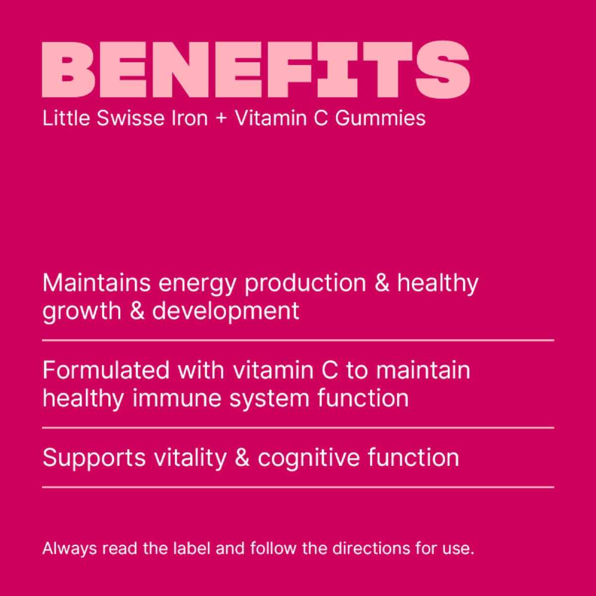 Little Swisse Iron + Vitamin C Gummies For Kids 40 Pack