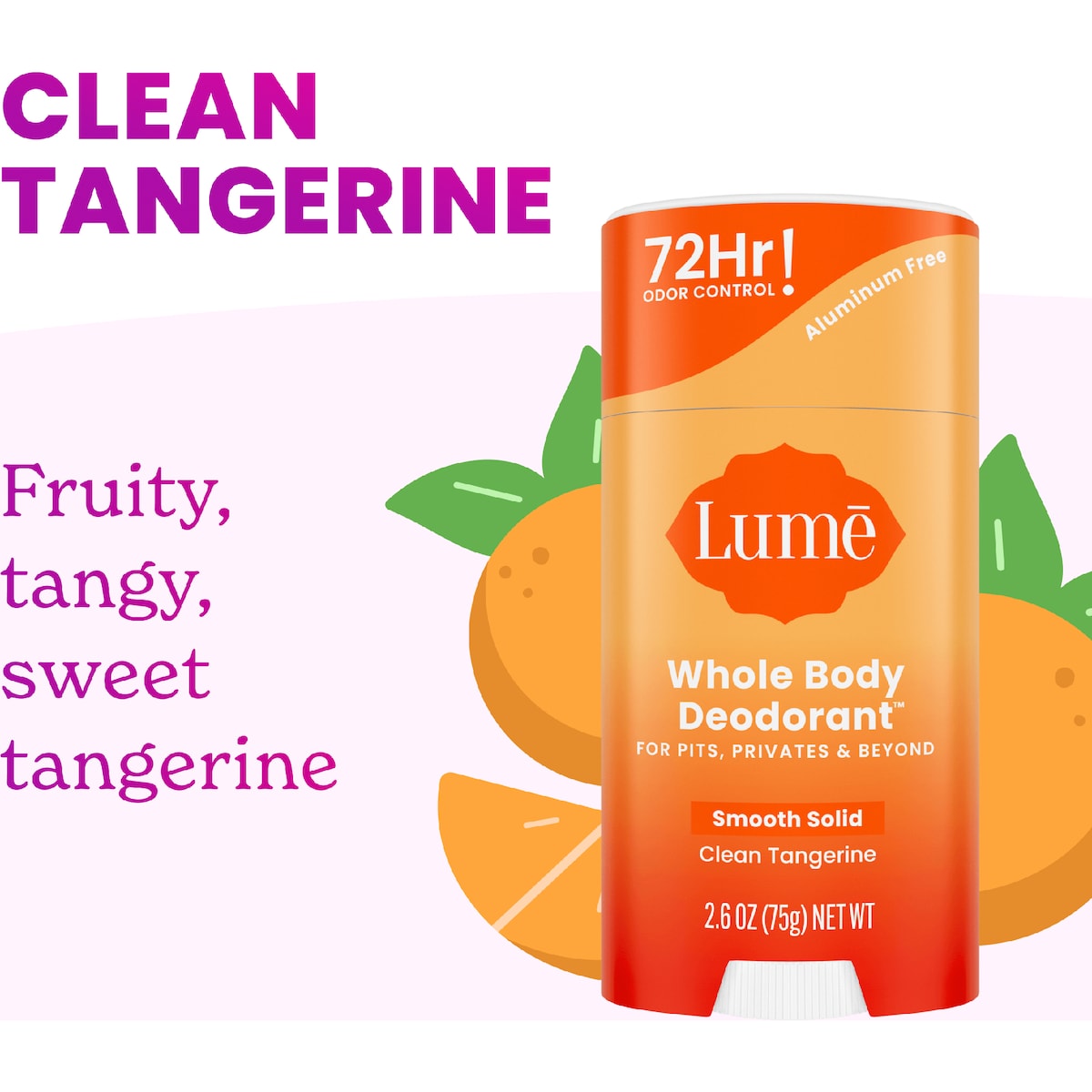 Lume Whole Body Deodorant Stick Clean Tangerine 75g