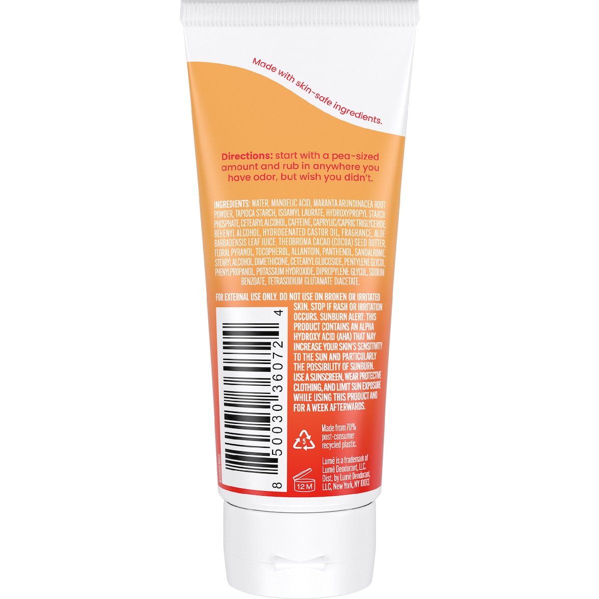 Lume Whole Body Deodorant Cream Clean Tangerine 62g