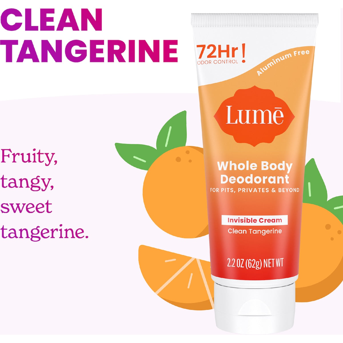 Lume Whole Body Deodorant Cream Clean Tangerine 62g