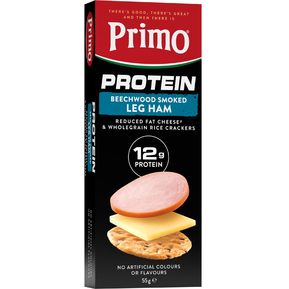Primo Protein Smoked Leg Ham Cheese & Wholegrain Crackers 55g