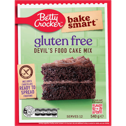 Betty Crocker Bake Smart Gluten Free Devils Food Cake Mix 540g