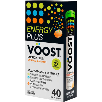 Voost Energy Plus Effervescent Tablets Orange & Mango 40 Pack