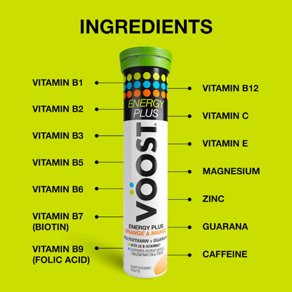 Voost Energy Plus Effervescent Tablets Orange & Mango 40 Pack