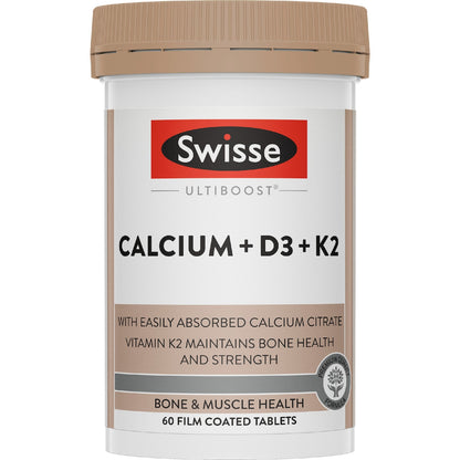Swisse Ultiboost Calcium + D3 + K2 Tablets 60 Pack