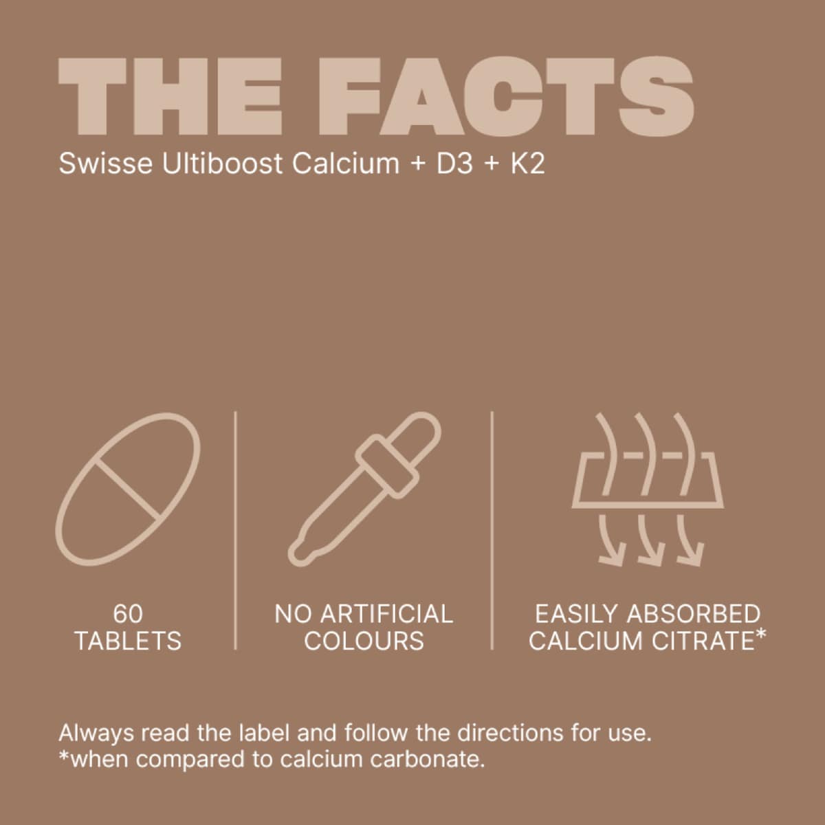 Swisse Ultiboost Calcium + D3 + K2 Tablets 60 Pack