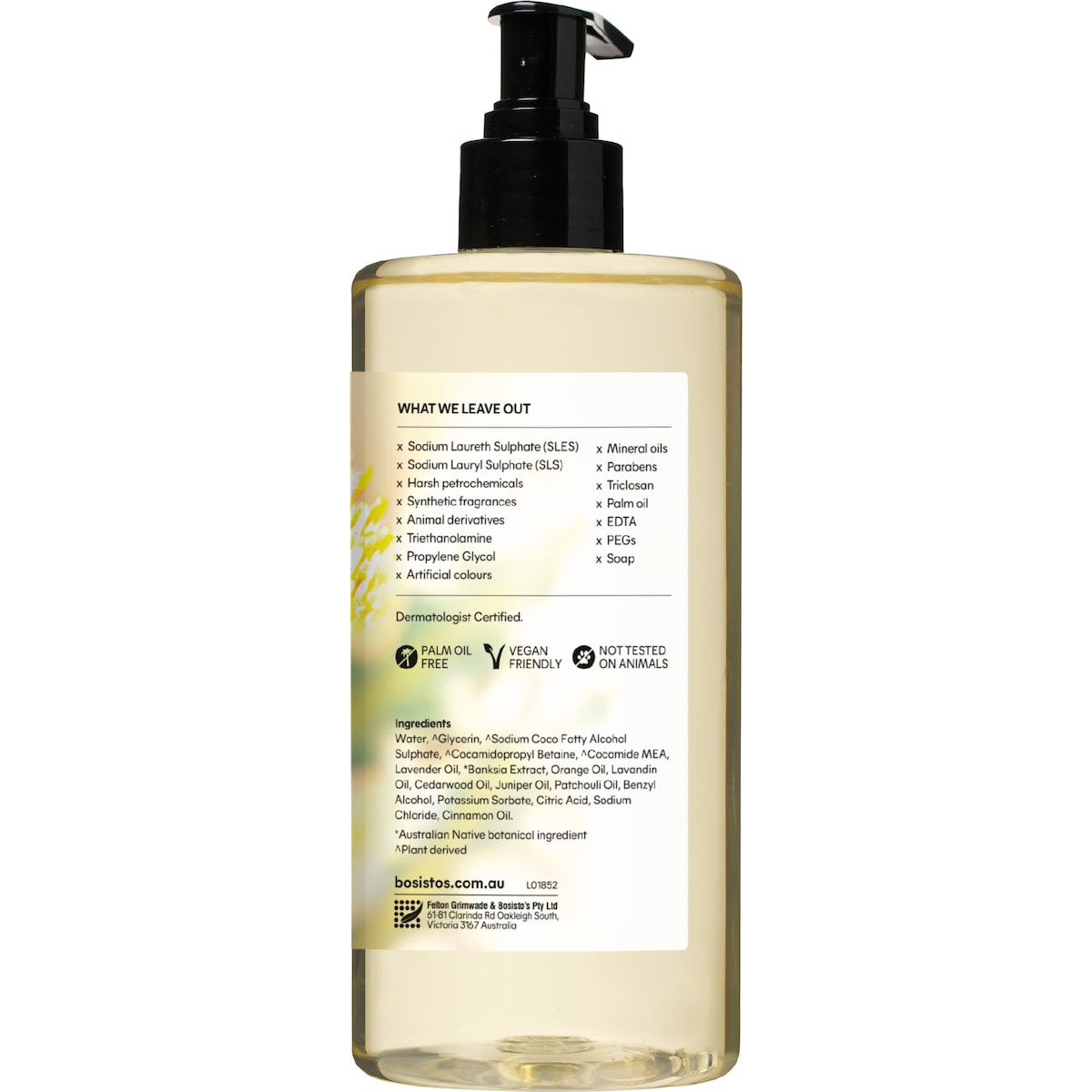 Bosistos Hand Wash Banksia Flower & Lavender 500ml