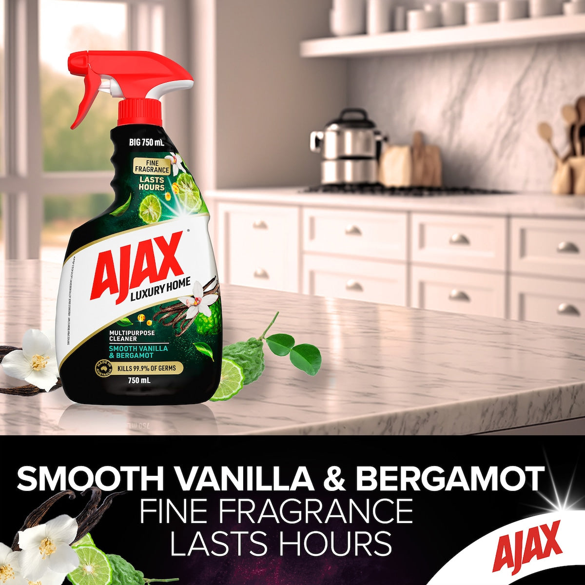 Ajax Luxury Home Trigger Spray Vanilla & Bergamot 750ml