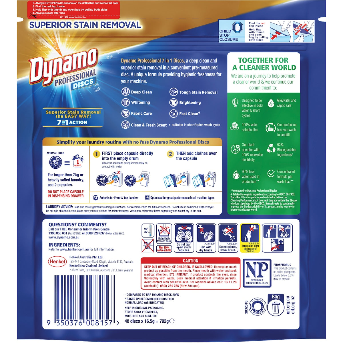 Dynamo Professional Laundry Capsules 7 In 1 Action 48 Pack