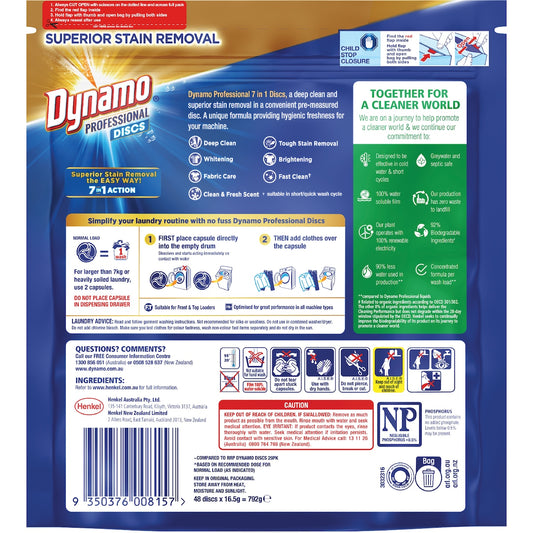 Dynamo Professional Laundry Capsules 7 In 1 Action 48 Pack