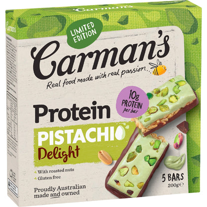 Carmans Protein Pistachio Delight Bars 5 Pack