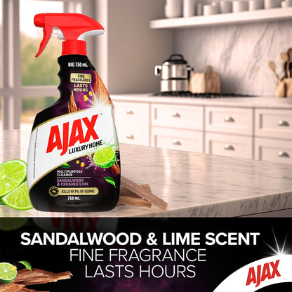 Ajax Luxury Home Trigger Spray Sandalwood & Crushed Lime 750ml