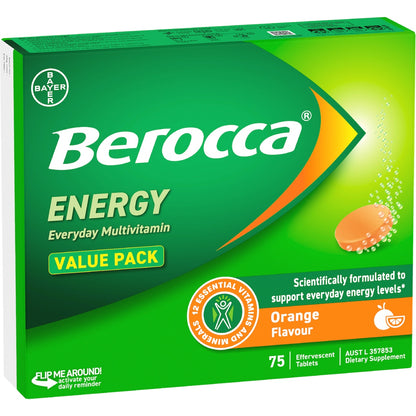 Berocca Orange Energy Effervescent Tablets 75 Pack