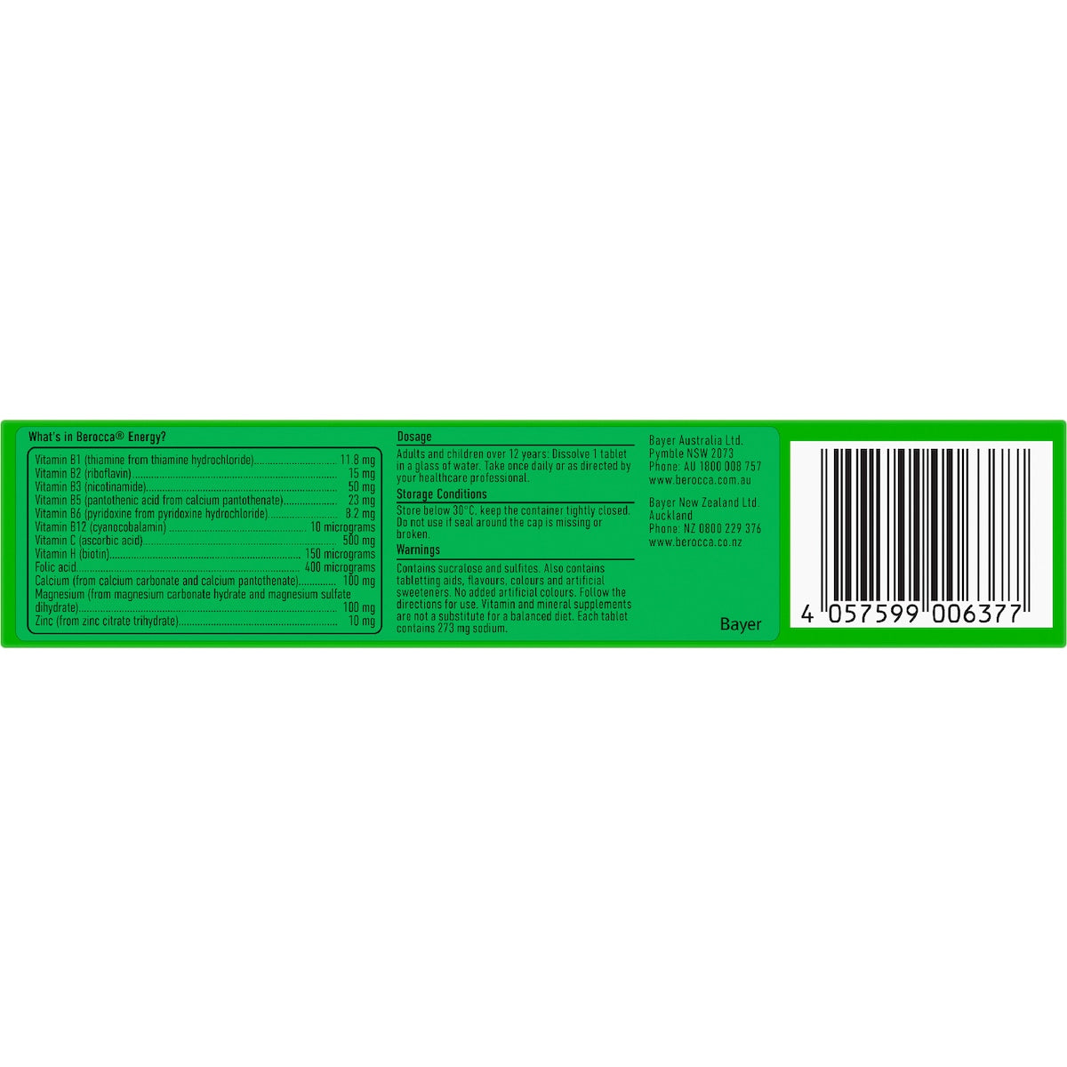 Berocca Orange Energy Effervescent Tablets 75 Pack