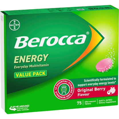 Berocca Berry Energy Effervescent Tablets 75 Pack