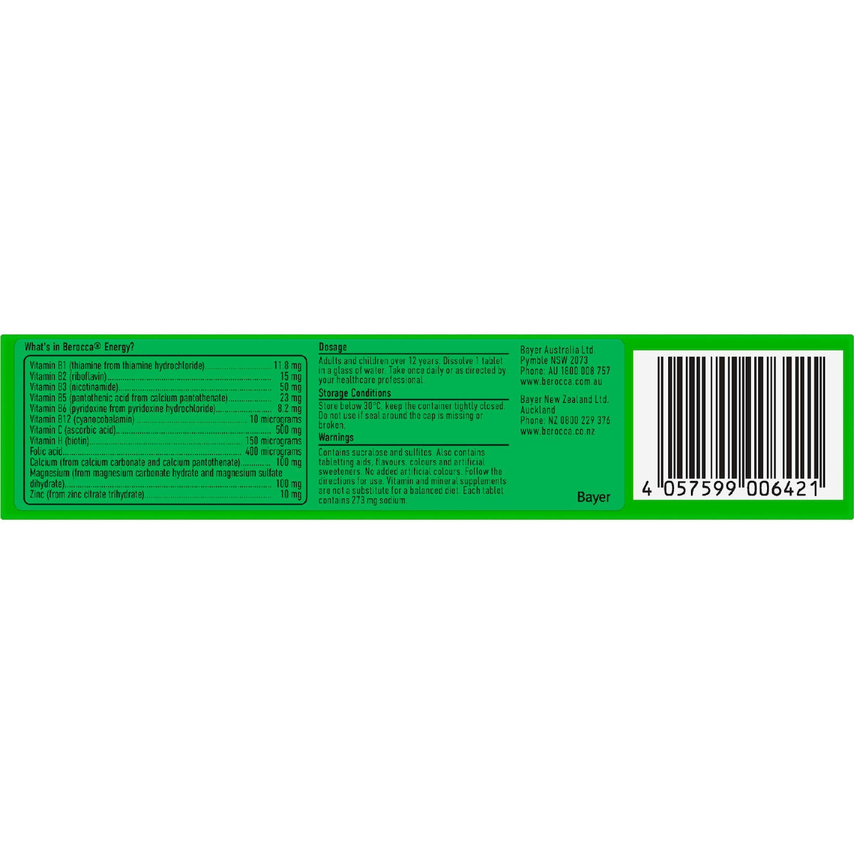 Berocca Berry Energy Effervescent Tablets 75 Pack