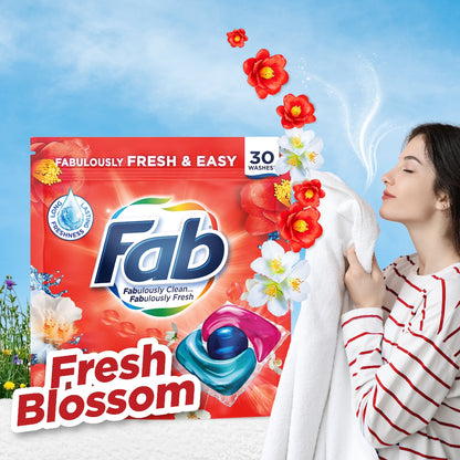 Fab Laundry Capsules Fresh Blossom 30 Pack