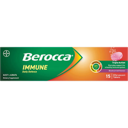 Berocca Immune Daily Defence Blackcurrant Flavour Tablets 15 Pack