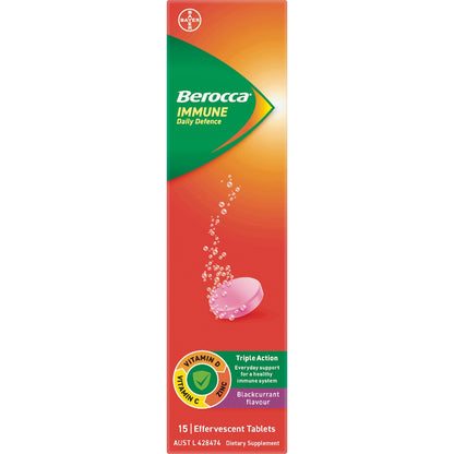 Berocca Immune Daily Defence Blackcurrant Flavour Tablets 15 Pack