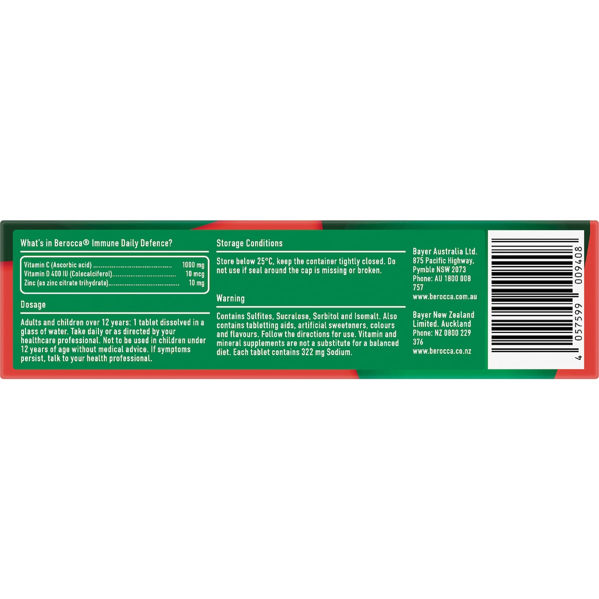 Berocca Immune Daily Defence Blackcurrant Flavour Tablets 15 Pack