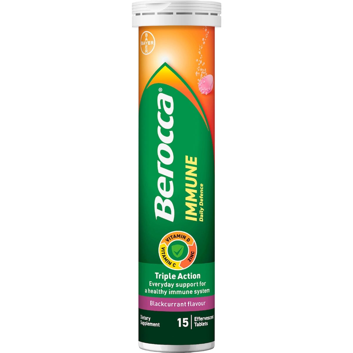 Berocca Immune Daily Defence Blackcurrant Flavour Tablets 15 Pack