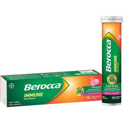 Berocca Immune Daily Defence Blackcurrant Flavour Tablets 15 Pack