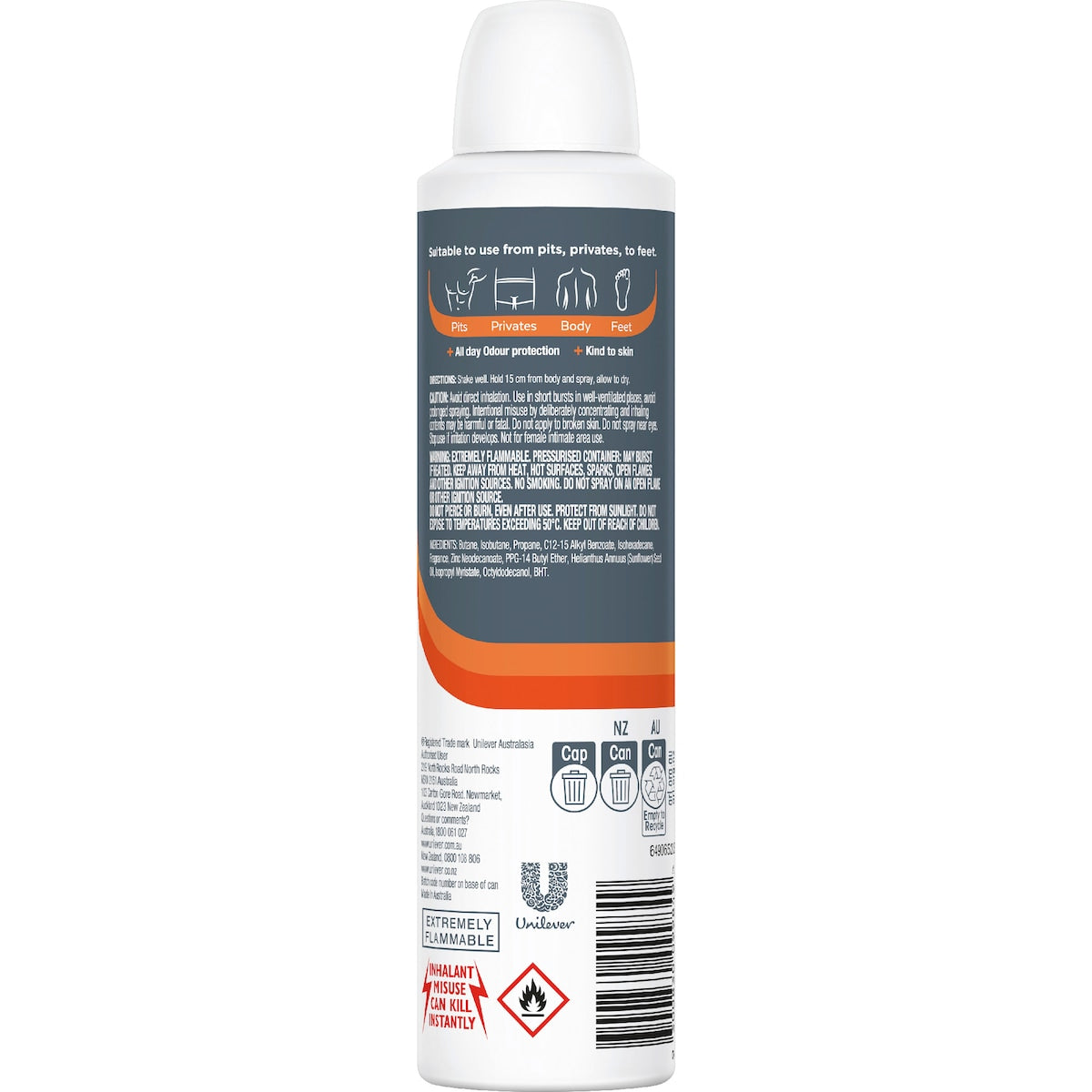 Dove Men+care Whole Body Deodorant Aerosol Shea Butter Cedar 230ml