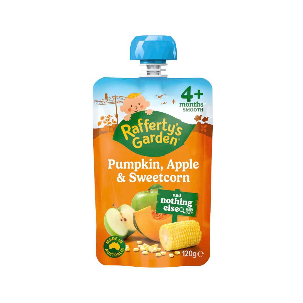 Rafferty's Garden Pumpkin Apple & Sweetcorn And Nothing Else Baby Food Puree Pouch 4+ Months - 120g