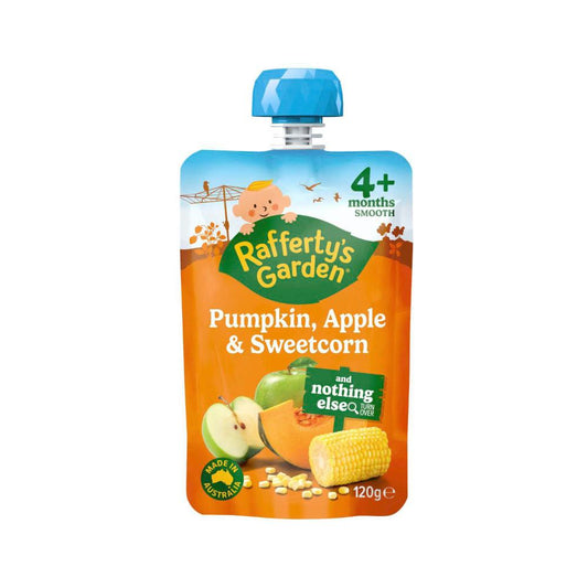 Rafferty's Garden Pumpkin Apple & Sweetcorn And Nothing Else Baby Food Puree Pouch 4+ Months - 120g