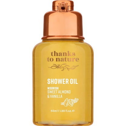 Thanks To Nature Shower Oil Nourish Almond & Vanilla 55ml