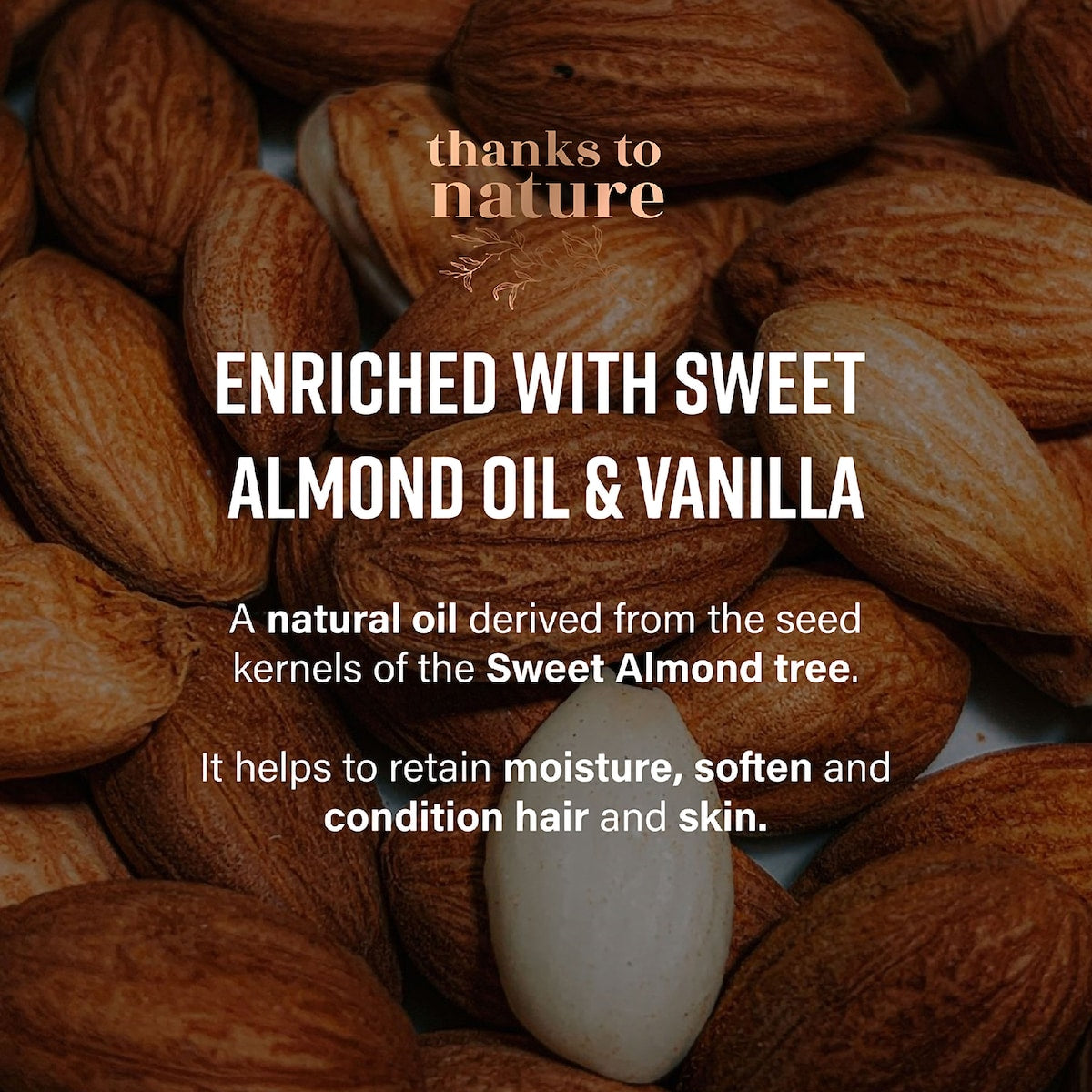 Thanks To Nature Shower Oil Nourish Almond & Vanilla 55ml